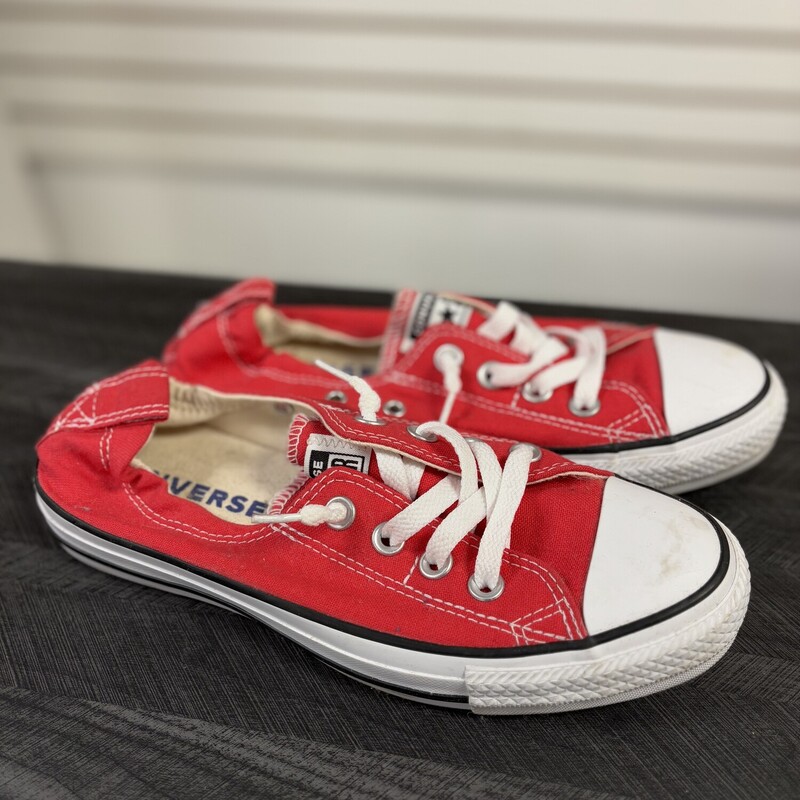 Red Converse Shoes, Size: 7