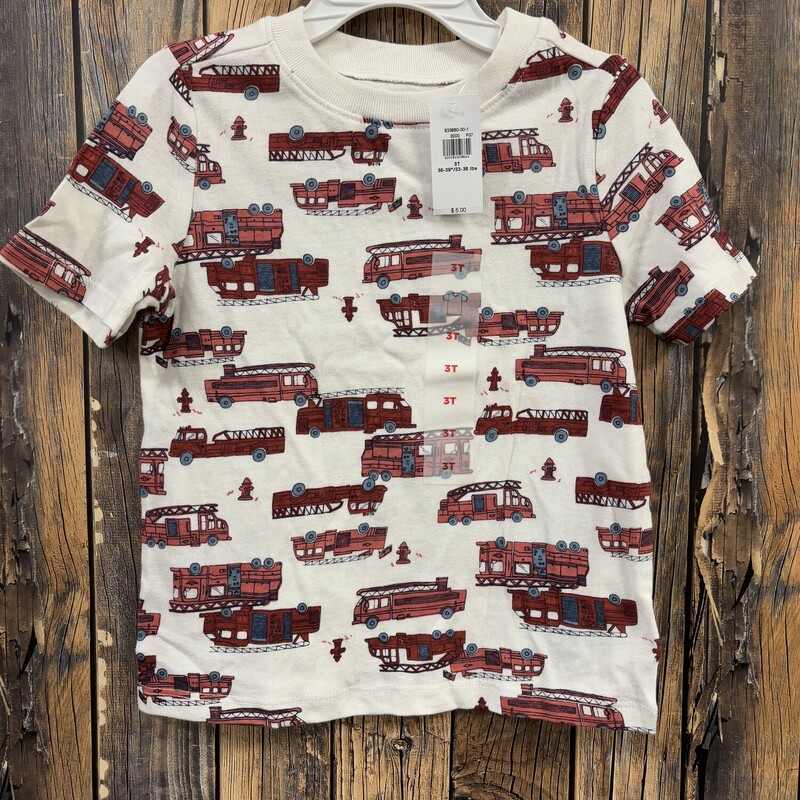 Firetruck Shirt, Size: 3T