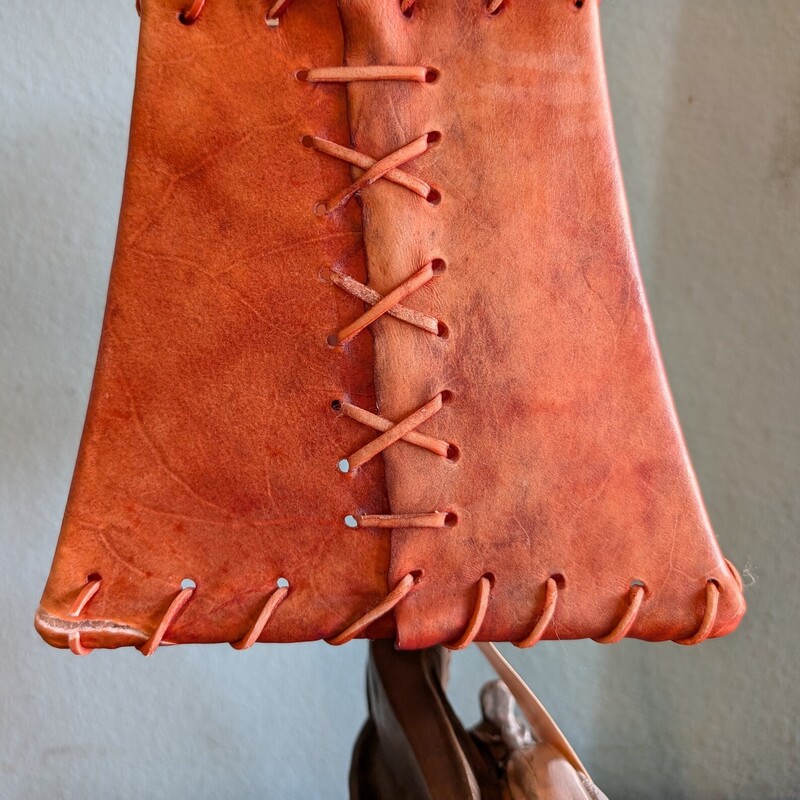 Vintage Plasto Chalkware, Raw Hide Shade<br />
8 x 25.5h