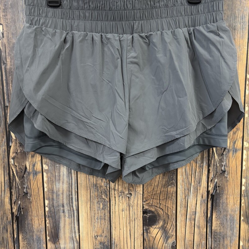 Grey Athletic Shorts, Size: L