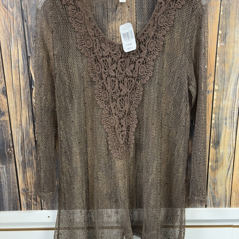 NWT Brown Cover Up Top, Size: L