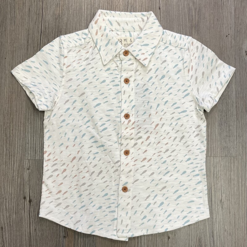 Me 7 Henry Polo Sl, Natural Aqua Fish Size: 5-6Y