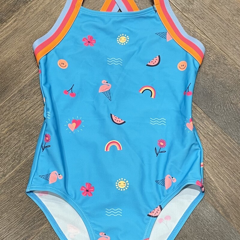Color Kids Bathing Suit, Blue Flamingo, Size: 6Y
NEW