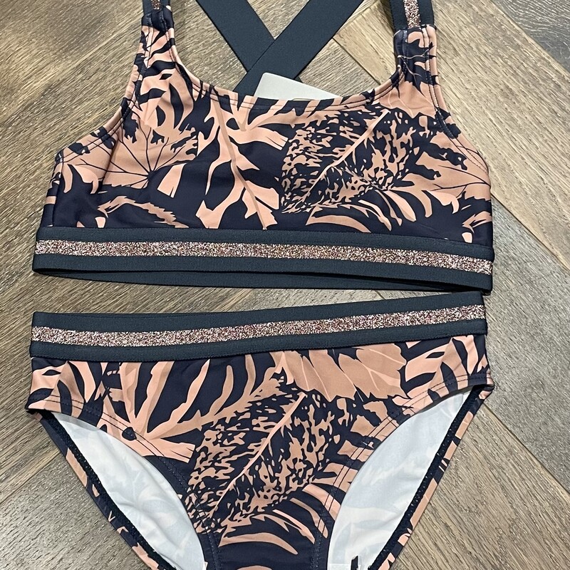 Color Kids Bathing Suit 2pc, Floral, Size: 6Y
