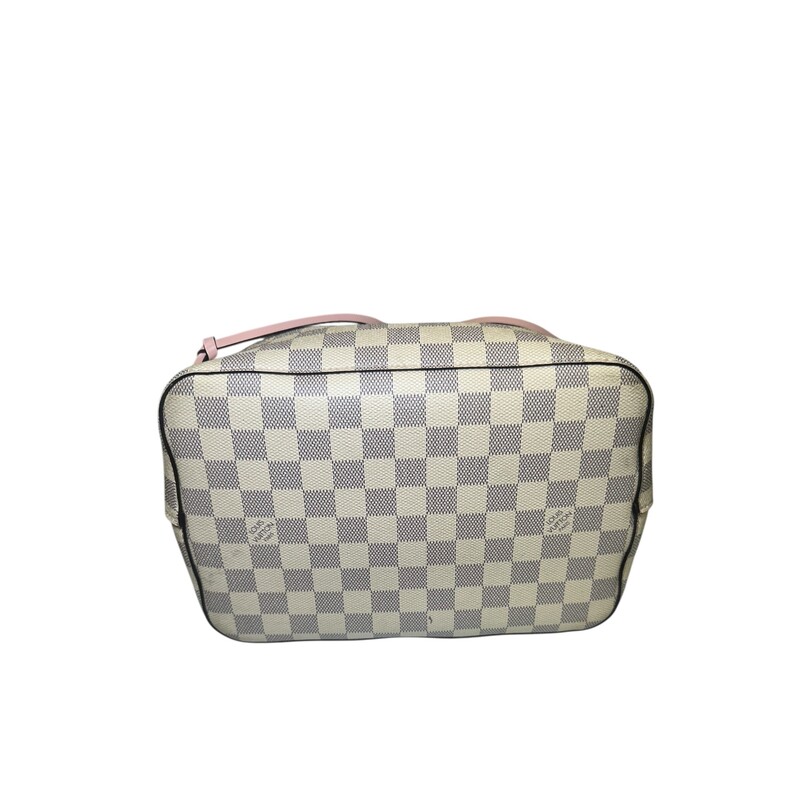 Louis Vuitton Neonoe Damier Azur Bucket Bag<br />
<br />
Lining Ballerina Pink<br />
<br />
Date Code:SP2169<br />
<br />
Dimensions:<br />
<br />
Base length: 10.25 in<br />
Height: 10.25 in<br />
Width: 6.75 in<br />
Drop: 13.5 in<br />
<br />
In very good condition. Some wear and marks on the straps. Some interior marks.<br />
<br />
Does not come with original dust bag or box.