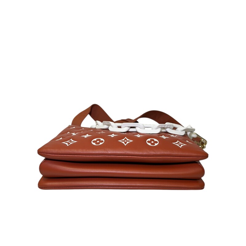 Louis Vuitton Monogram Coussins Match Monogram<br />
<br />
Pm With Strap<br />
<br />
Date Code: Microchip<br />
<br />
Dimensions:10 L x 8 H inches<br />
<br />
In very good condition. Some corner wear.<br />
<br />
Does not come with original dust bag or box.