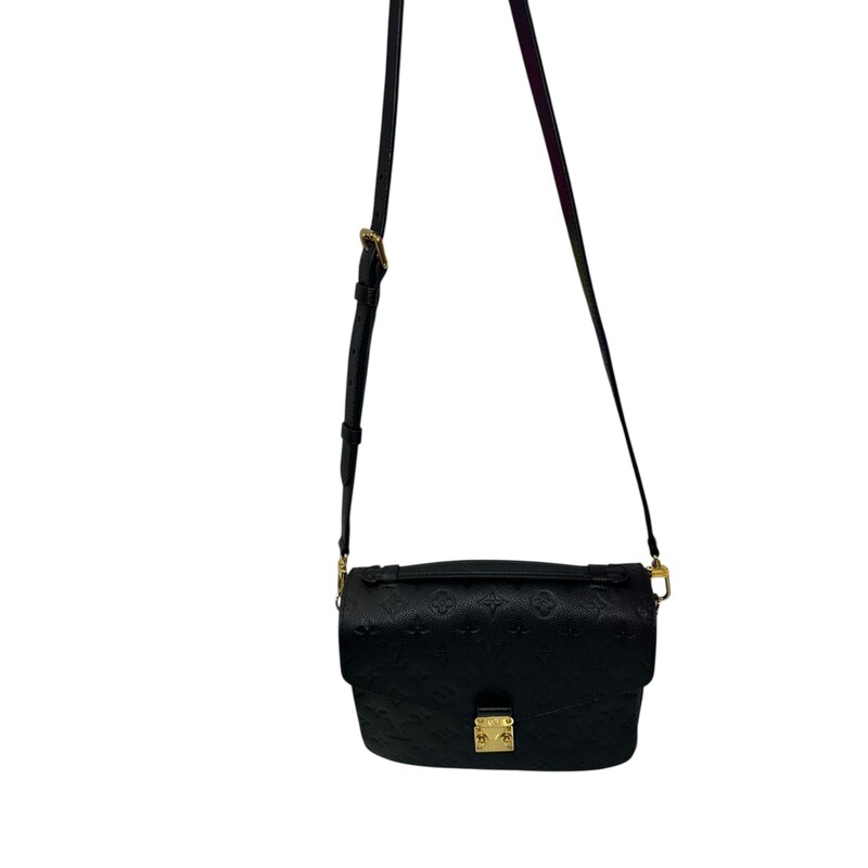 Louis Vuitton Metis Empreinte Crossbody<br />
<br />
Date Code: Chipped<br />
<br />
Dimensions:<br />
9.8 x 7.5 x 2.8 inches<br />
(Length x Height x Width)<br />
<br />
In excellent condition. Light scratching to the front of the hardware.<br />
<br />
Comes with the original dust bag. No box.