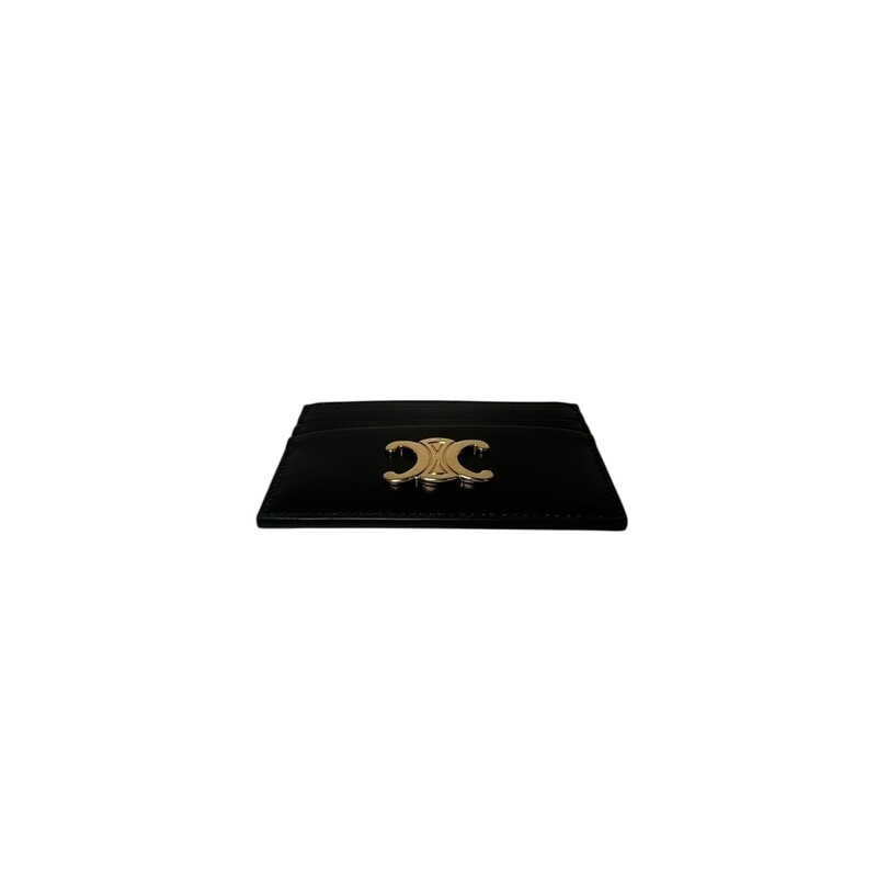 Celine Card Holder Triomphe<br />
<br />
Code: S-FG-4223<br />
<br />
Dimensions:<br />
4.3 x 3.1 x 0.1 IN<br />
<br />
In excellent condition. Light scratching to hardware.<br />
<br />
Comes with original dust bag and box.