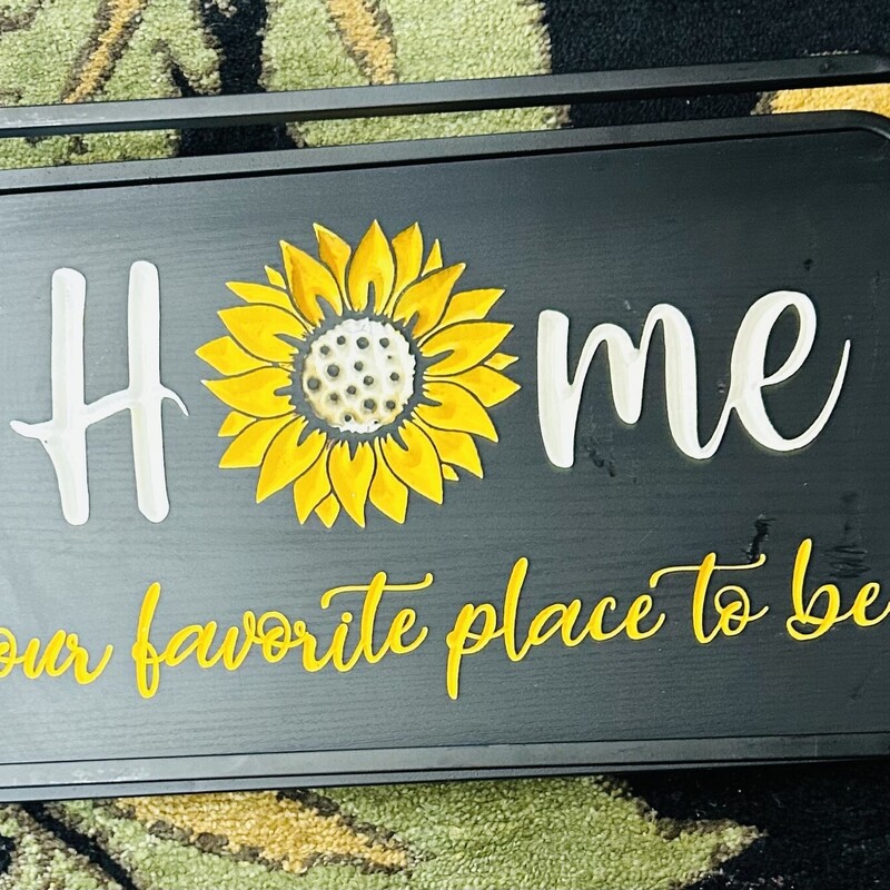 Sunflower Home Tray
Black, White, Yellow
Size: 18x11x4.5H