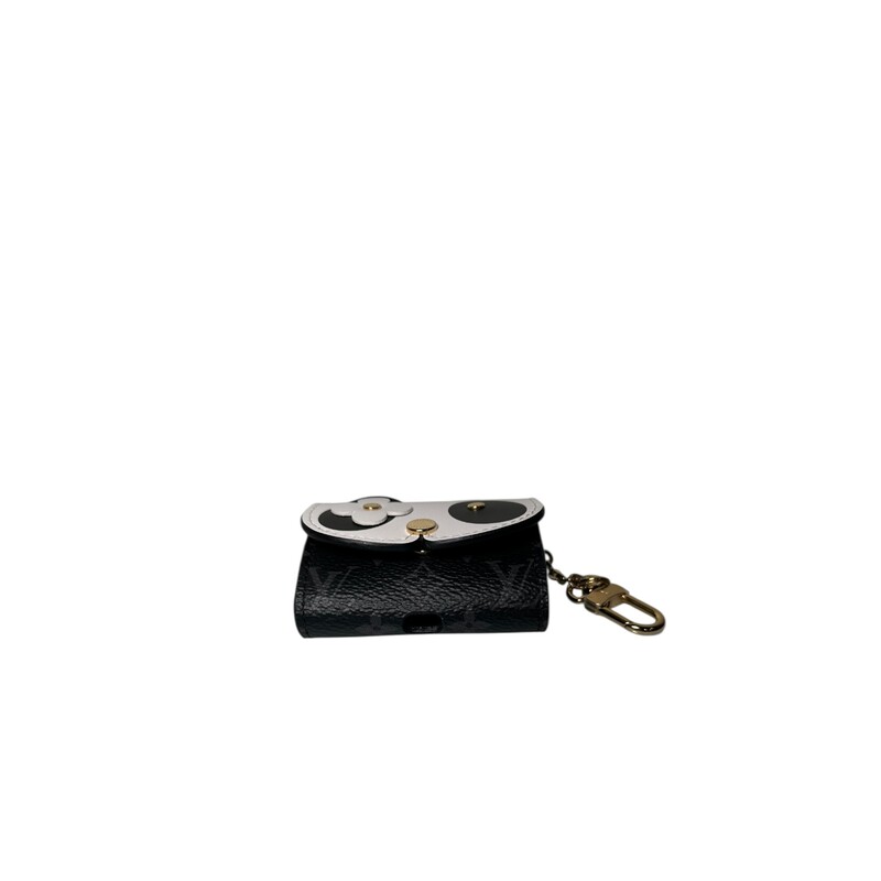 Louis Vuitton Monogram Eclipse Panda Earpods Case<br />
<br />
Dimensions:<br />
2.75inL x 2.75inH x 1inW<br />
<br />
In excellent condition.<br />
<br />
Comes with the original dust bag. No box.