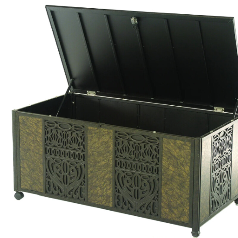 Hanamint Tuscany Storage
Brown Cast Aluminum
Size: 57x30x27H
Retail $1690+
Coordinating Pieces Sold Separately