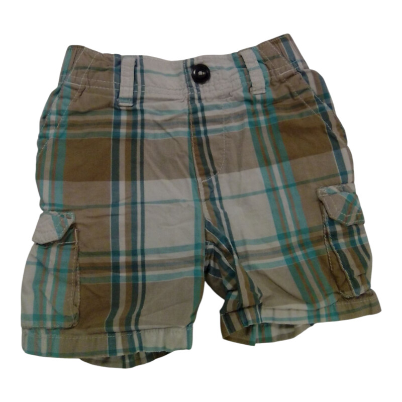 Shorts: Brown/Blue Plaid