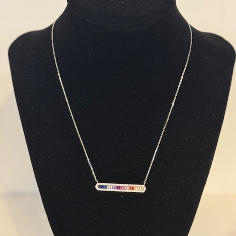 925 Multicolor Bar Neck