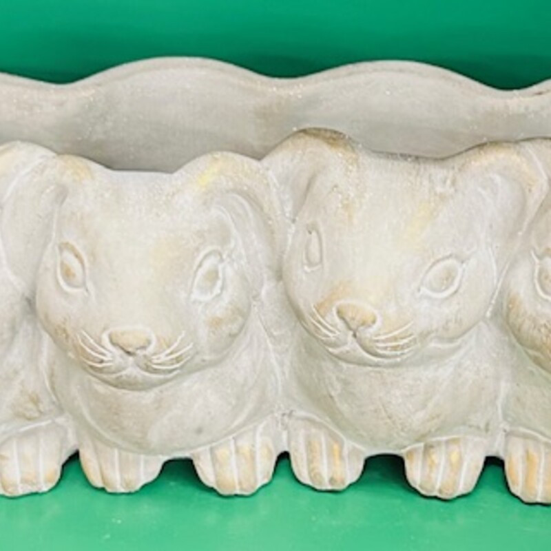 4 Stone Bunnies Planter