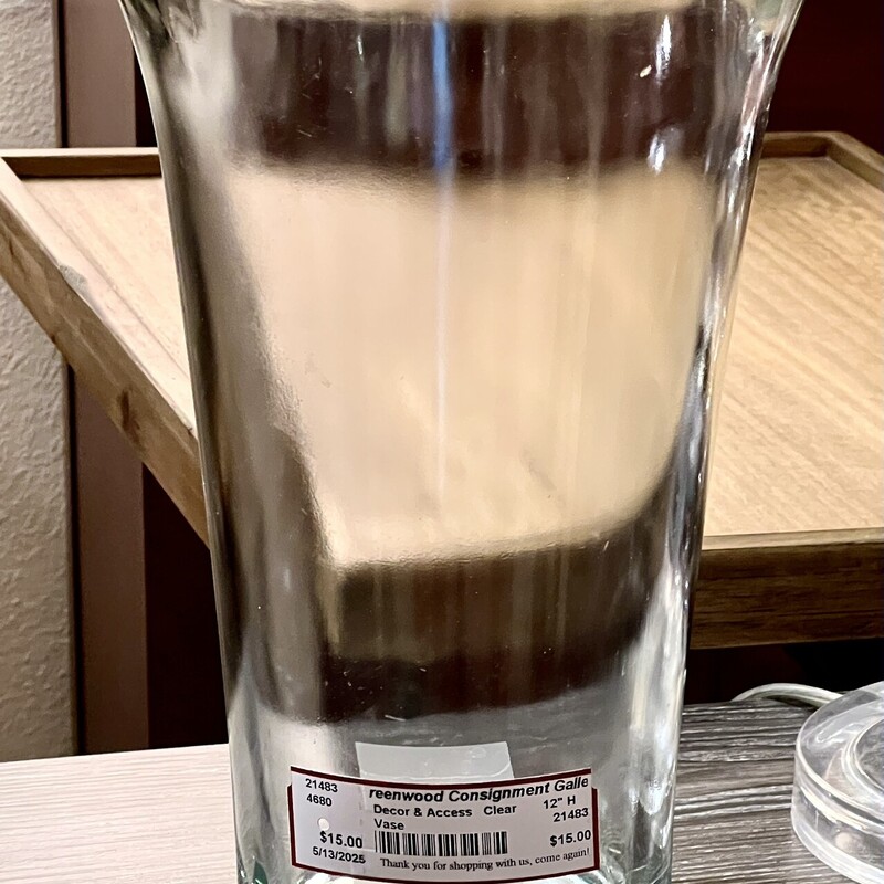 Vase, Clear, Size: 12 H