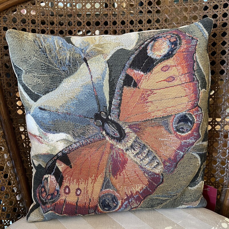 Pillow Craye Flemish, Buterfly,
Size: 12x12