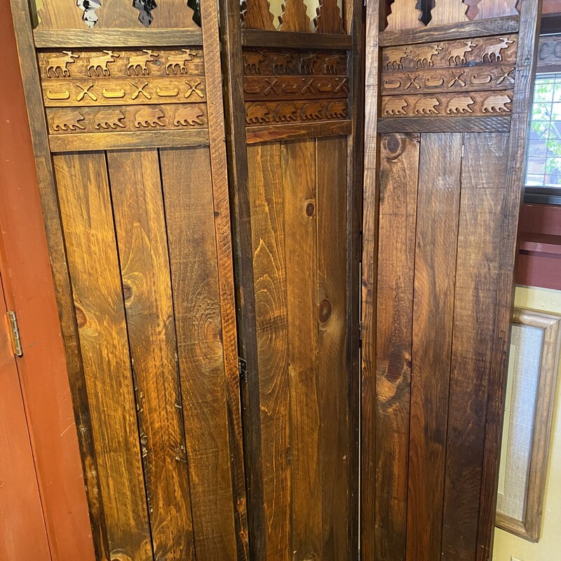 Carved Pine Room Divider