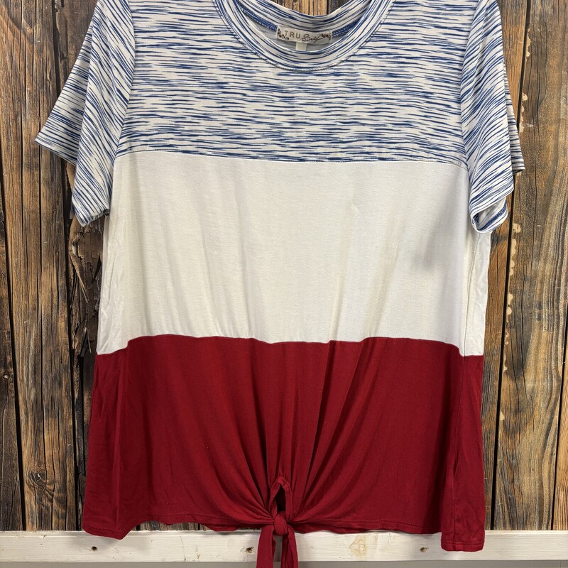 RW&B Tie Front Top, Size: L