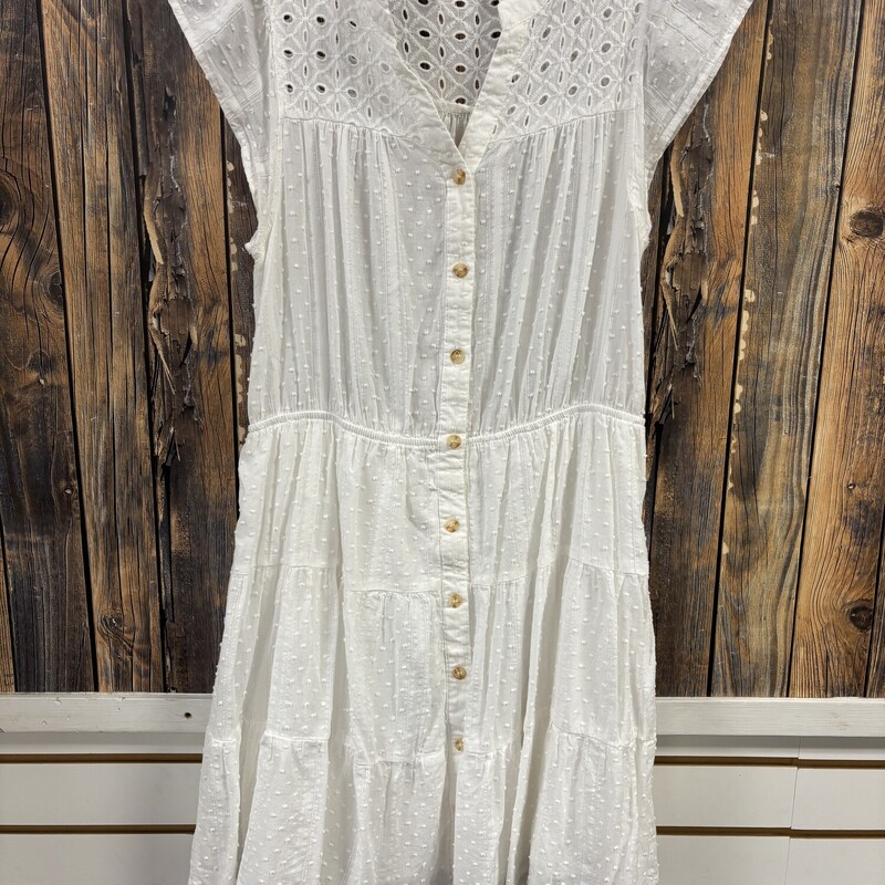 White Eyelet Dress, Size: L