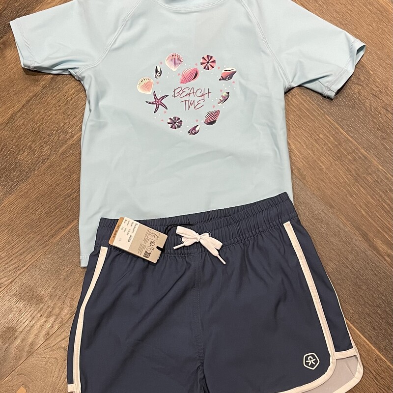 Color Kids Bathing Suit, Blue 2pc, Size: 6Y