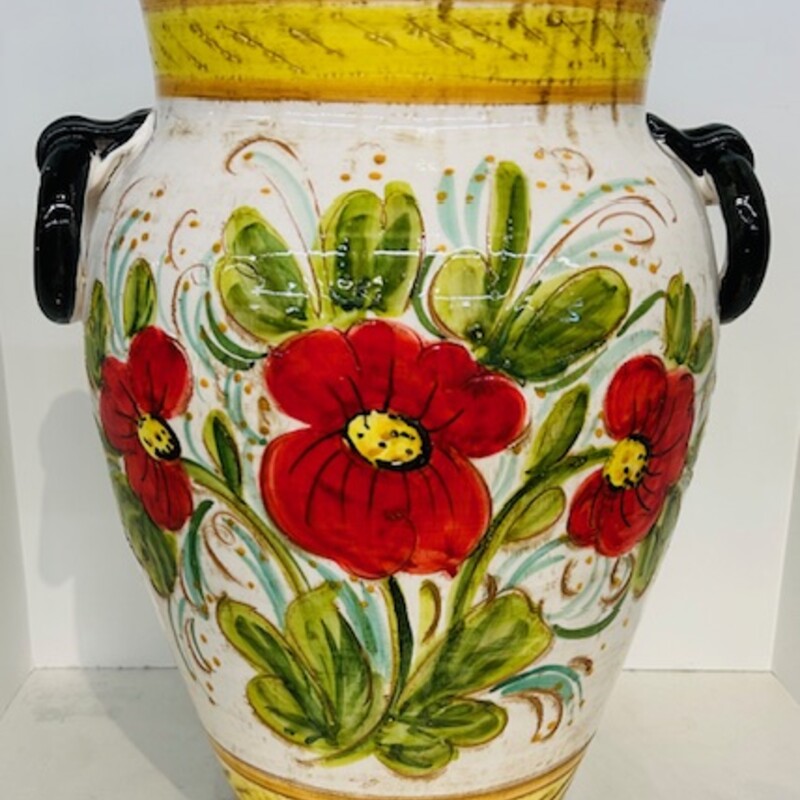 Italian Floral Stone Vase