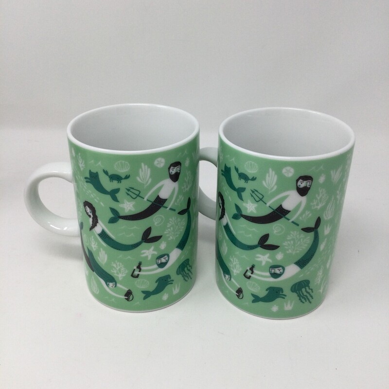 Danika Mugs
Mermaid/man motif
Pair