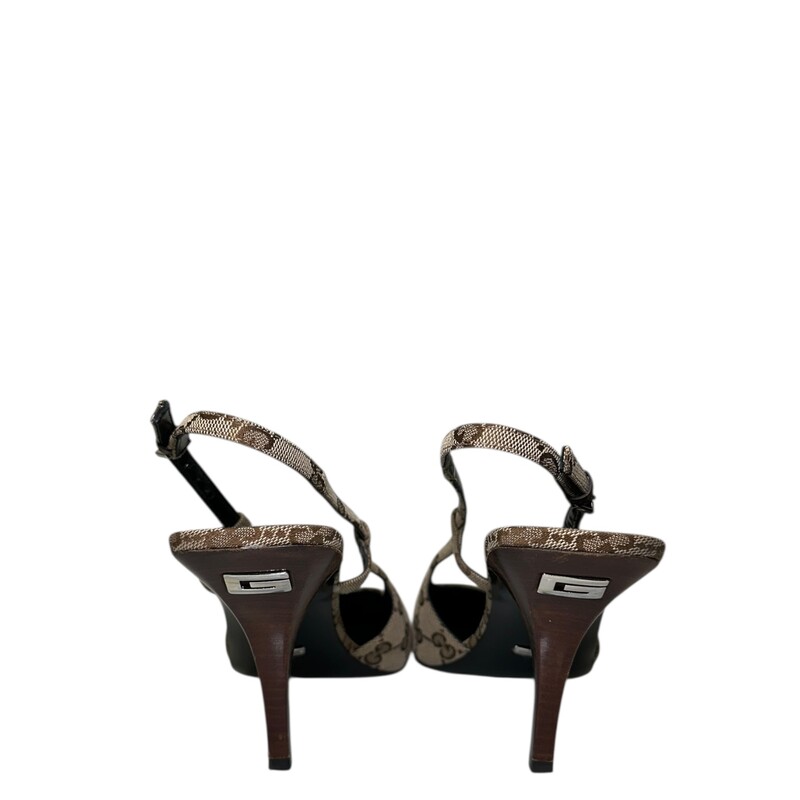 Gucci Malga Kid Square Monogram Heels<br />
<br />
Size 41<br />
<br />
In very good condition. Light scuffing to the back of the heels.<br />
<br />
Does not come with the original dust bag or box.