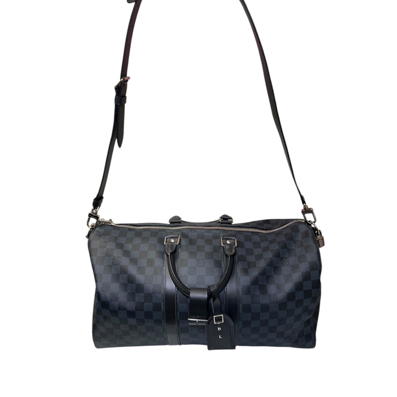 Louis Vuitton Keepall Graphite Colbalt  Blue 45<br />
<br />
Date Code: SD4166<br />
<br />
Dimensions:17.7 x 10.6 x 7.9 inches<br />
(Length x Height x Width)<br />
<br />
In very good condition. Very minor scuffing on the canvas.<br />
<br />
Comes with original dust bag. No box.