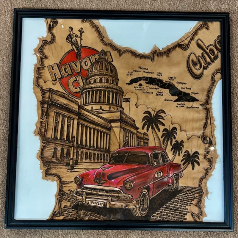 Framed Leather Tapestry