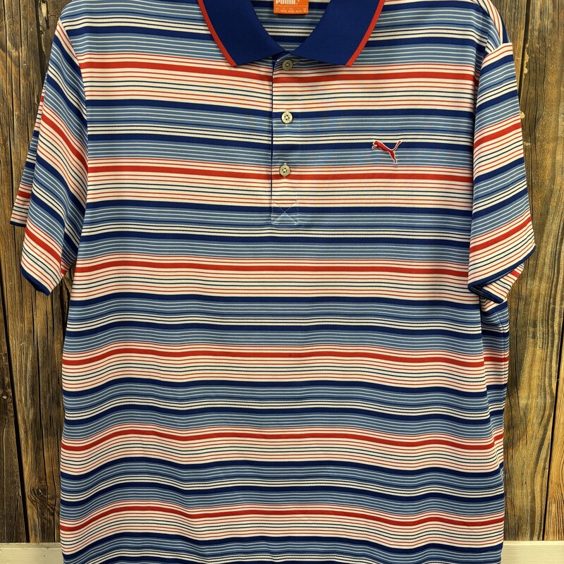 Red White & Blue Puma Polo, Size: L