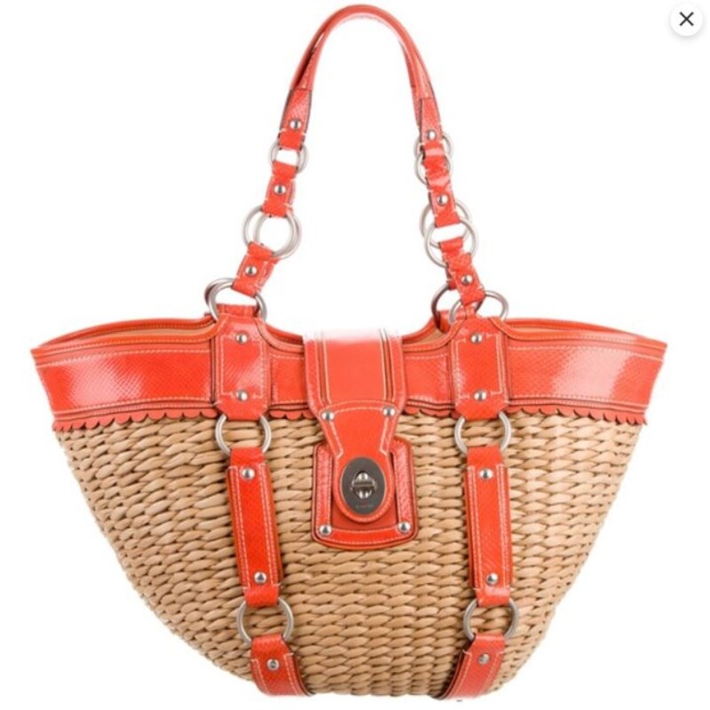 Coach Jasmine Straw Tote