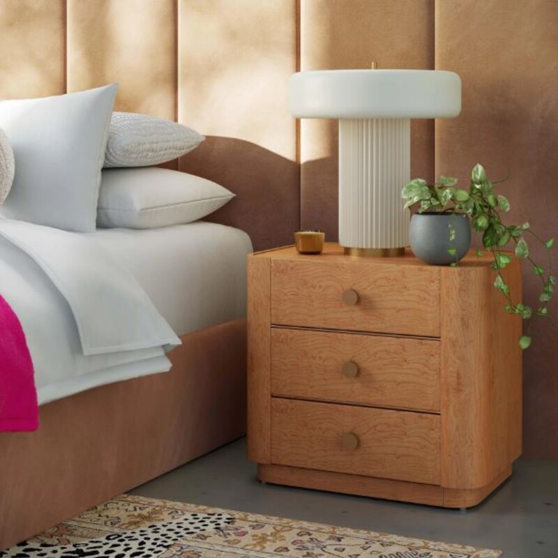 Set of 2 TOV Abigail Acacia Natural Nightstands<br />
Tan Gold Size: 22 x 15 x 20H<br />
Retails: $419 for one