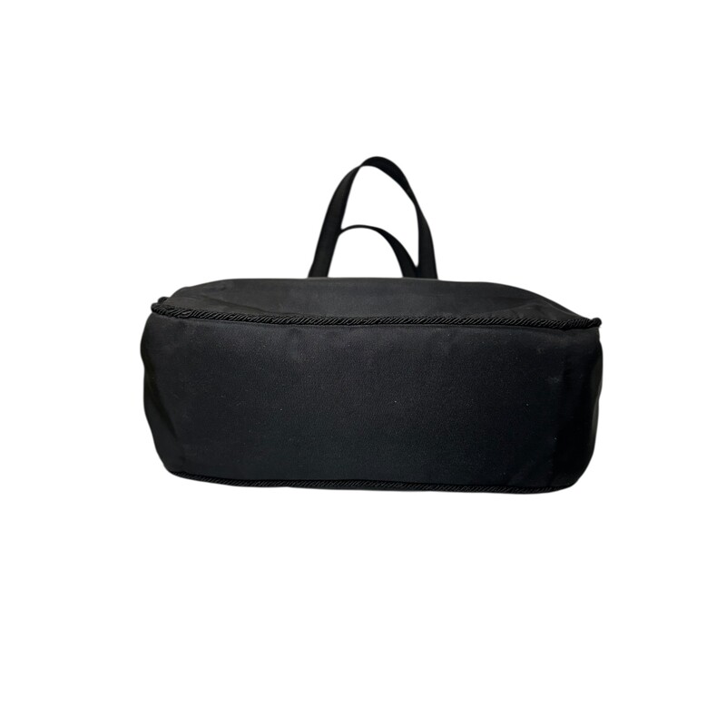 Prada Beaded Satin Sequin Tote Bag<br />
<br />
Factory code:26<br />
<br />
Dimensions: 9L x 9H inches<br />
<br />
In very good condition. Some faint marks on the nylon.<br />
<br />
Comes with original dust bag. No box.