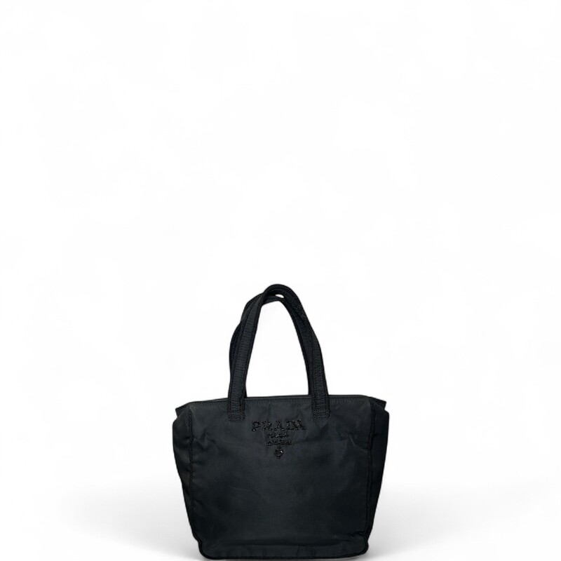 Prada Beaded Satin Sequin Tote Bag

Factory code:26

Dimensions: 9L x 9H inches

In very good condition. Some faint marks on the nylon.

Comes with original dust bag. No box.