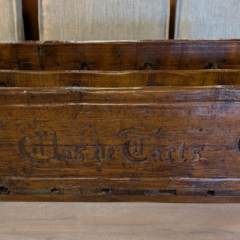 Antique Clos De Tarts, Wood, Carrier<br />
French Vinery<br />
26.5 x 11 x 8h