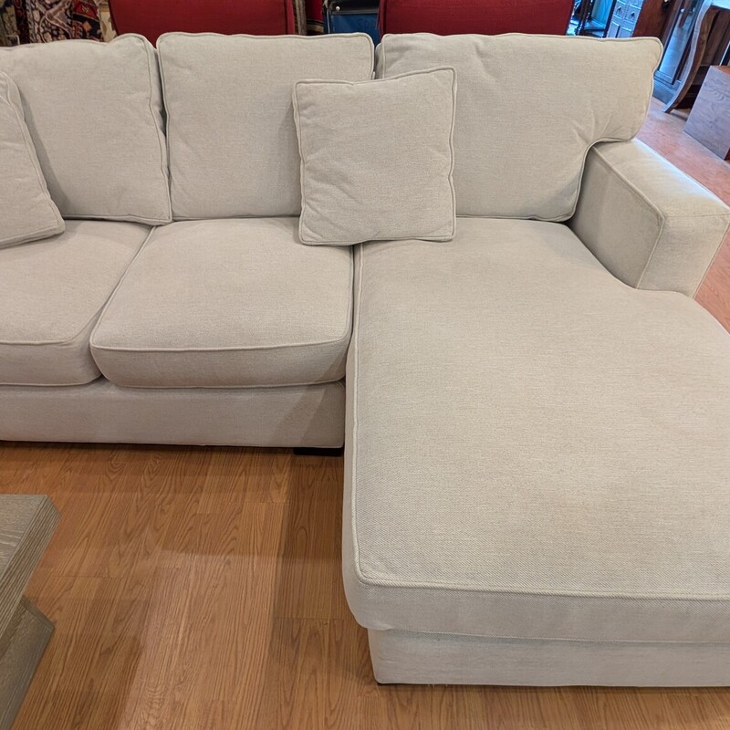 Arhaus Chaise Sectional, Dune Vertual Snow,  2pc
Made in the USA
8ft Wide x 40-64 Depth x 35 Height