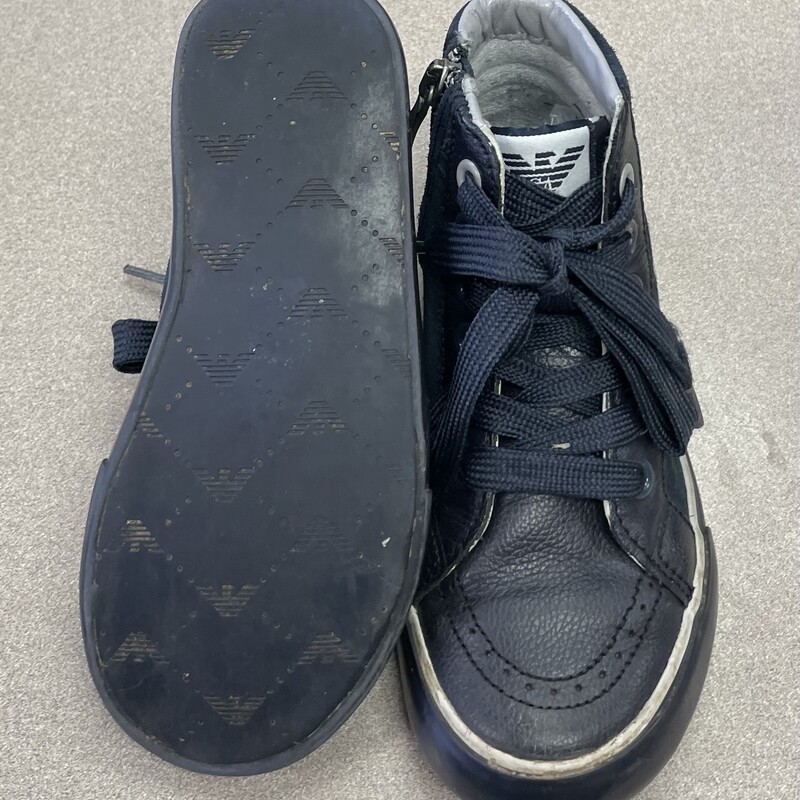 GA Hightop ShoesSuede /Leather  Side Zip, Navy, Size: 10.5T