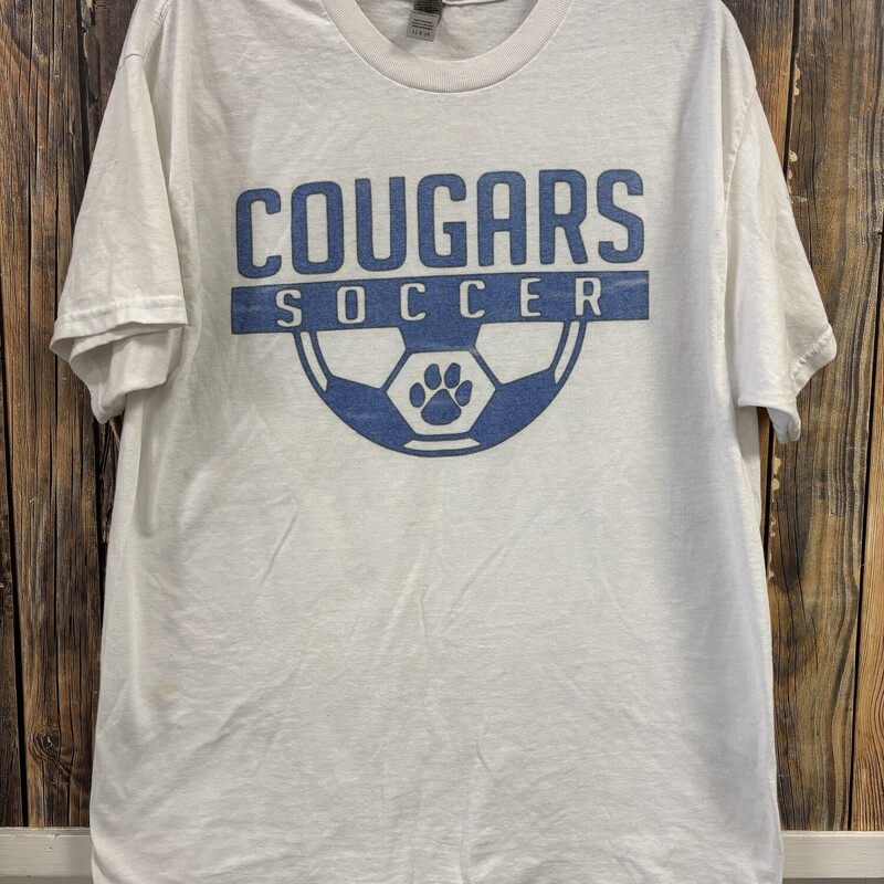 White Cougars Soccer Tee, Size: L