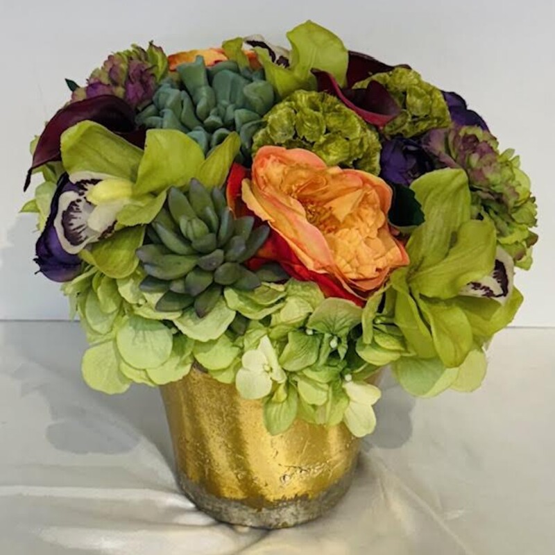 Faux Flowers In Pot