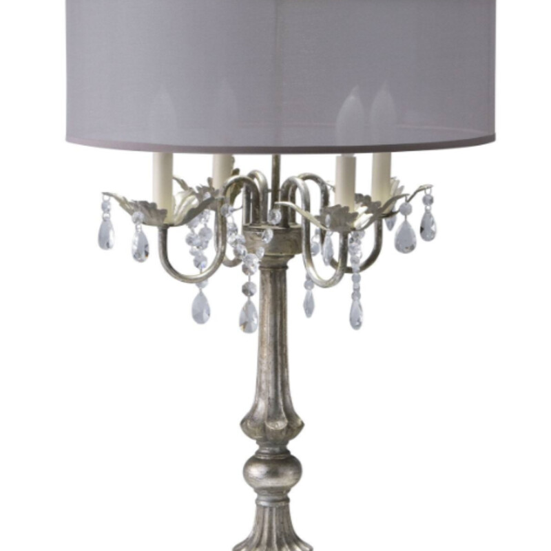 Chandelier Table Lamp
Silver Champagne Size: 19 x 28H
Matching lamp sold separately
Retails: $180+