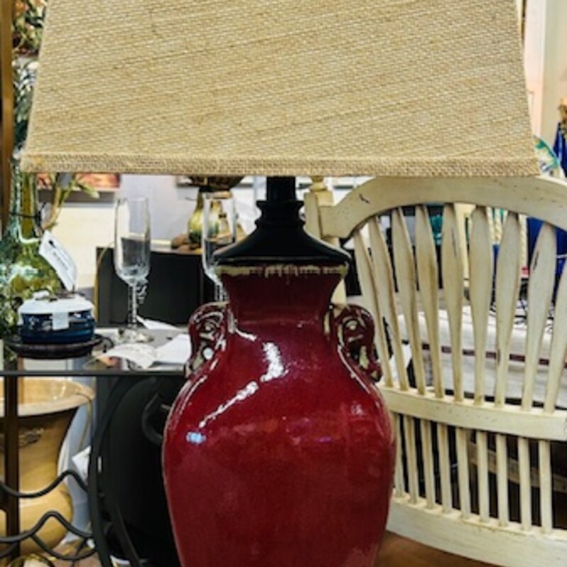 Ceramic Urn Base BurlapSh