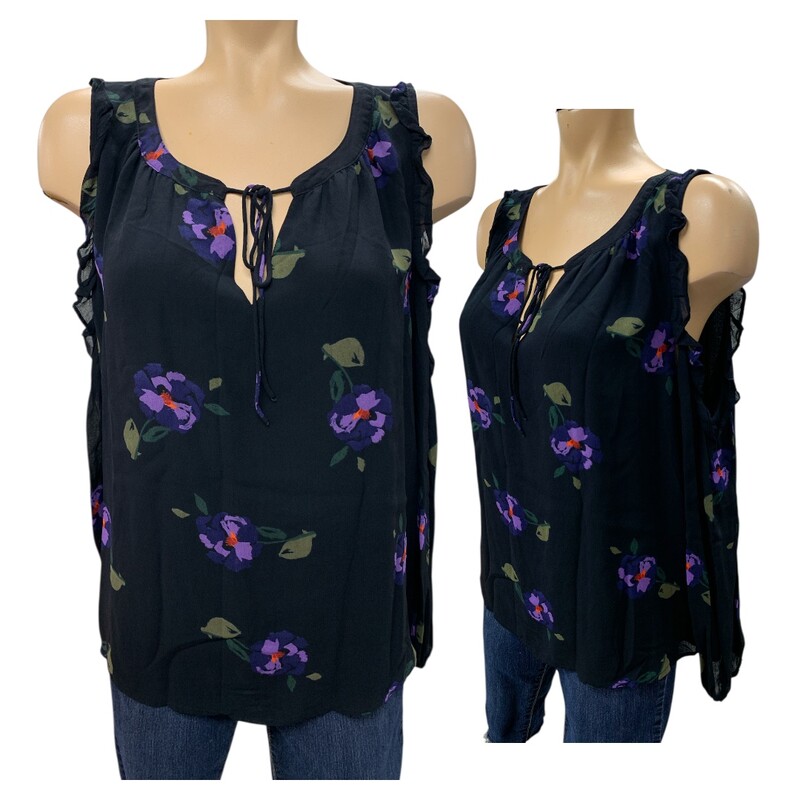 Sanctuary Top, Blk/prle, Size: M