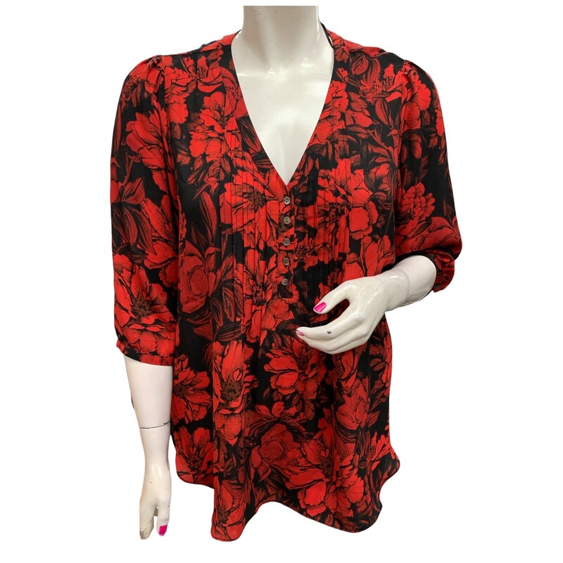 Rose & Olive, Red/blk, Size: 1X