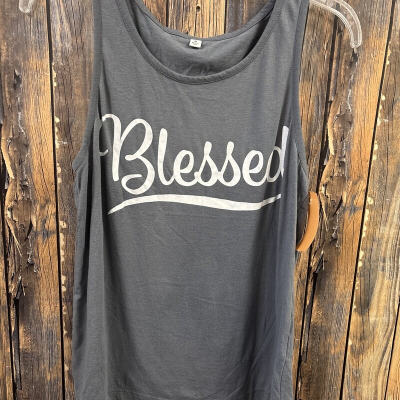 Grey Blessed Tank, Size: M