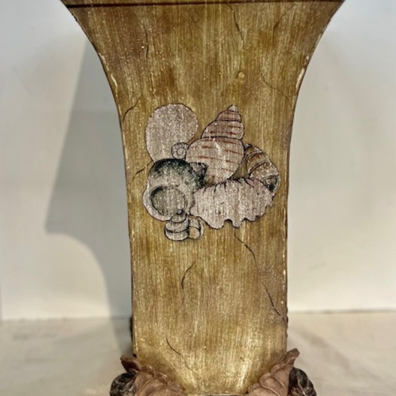 Shell Footed Metal Vase