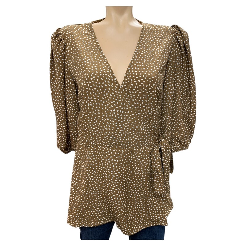 Luxy Paris Top, Brwn/whi, Size: M