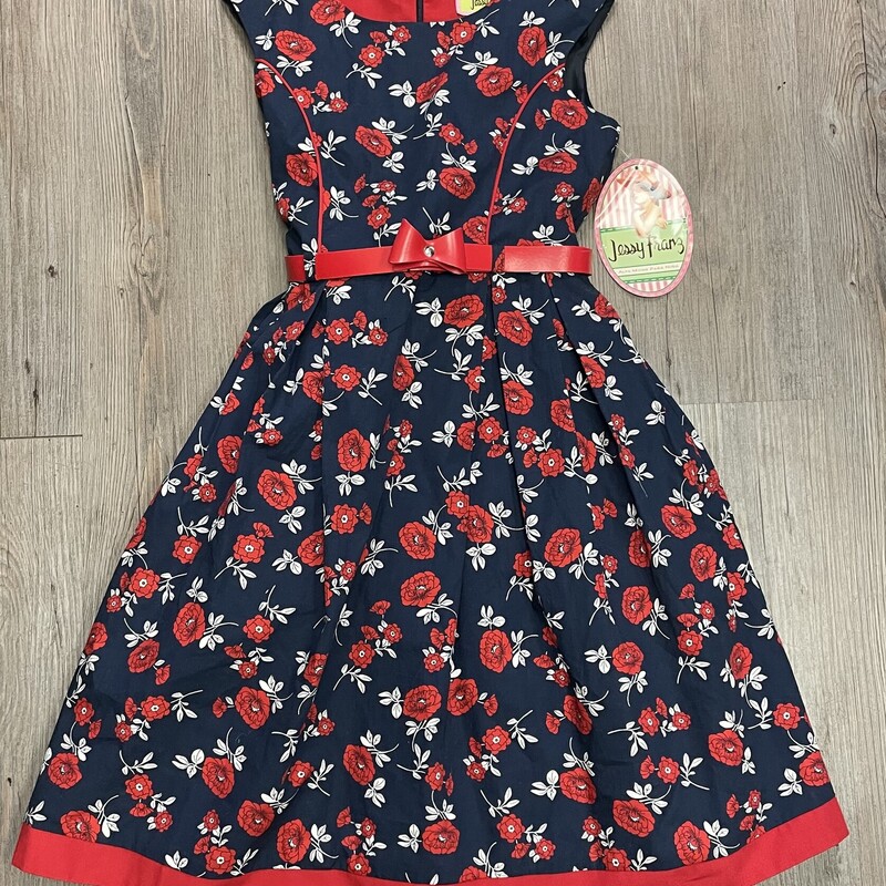 Jessy Franz Lined Dress, Floral, Size: 8Y