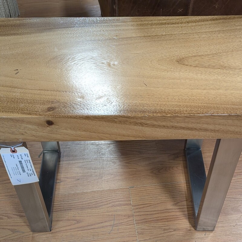 Wood Top Metal Legs SideTable or Bench
30 x 14 x 18h