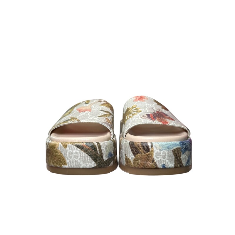 Gucci Flora Platform<br />
<br />
Size: 37<br />
<br />
Code: 727127<br />
<br />
In very good condition.<br />
<br />
Does not come with the original dust bag or box.
