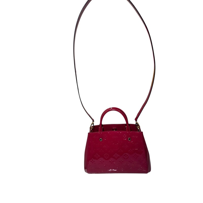 Louis Vuitton Montaigna BB Magenta<br />
<br />
Date Code:<br />
CA1135<br />
<br />
Dimensions:<br />
11.5 L x 5.5 W x 7.5 H<br />
<br />
In excellent condition. Light scuffing to hardware.<br />
<br />
Comes with original dust bag. No box.